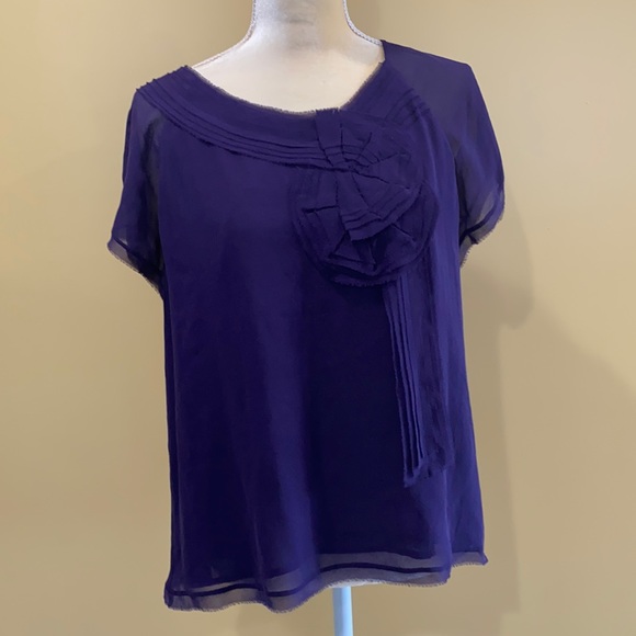 Talbots Tops - Talbots Short  Sleeve Shell Silk size 14 Petite